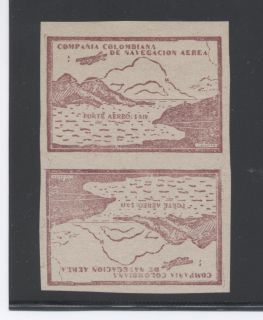 Colombia Air Mail CCNA Sanabria 15 Tete Beche Pair Mint