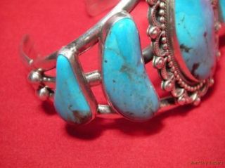 Running Bear Trading Post Sterling & Turquoise Cuff Bracelet