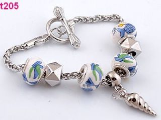 One New Style European Beaded Charm Bracelet with Special Clasp T205 