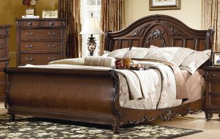Piece Victorian Renaissance Cherry King Sleigh Bed Bedroom Set