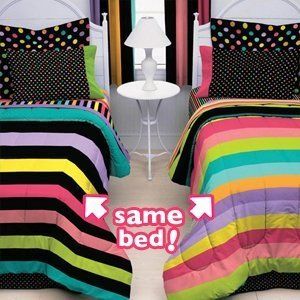   Zany Stripes Twin Bedding Set Girls Bed in A Bag