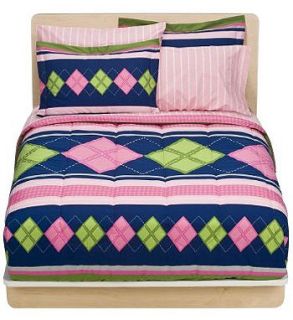 New 7pc Preppy Girl Pink Teen Bed in Bag Comforter Set