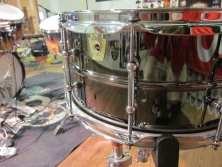 Ludwig 6.5x14 Black Beauty Brass Snare Drum, Supraphonic, Smooth, Used 