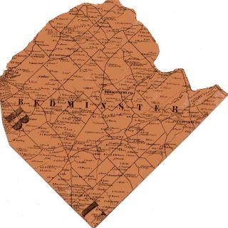 Antique Wall Map Fragment Bedminster PA Bucks County 1850