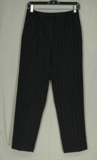 Harve Benard Petite Black Pinstriped Stretch Pants 8P