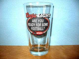 Coors Light Pint Beer Glass Are You Ready for Some Football ABC Sports 