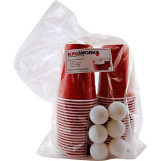 Beer Pong Party Kit 44 Red Plastic Cups 6 Balls