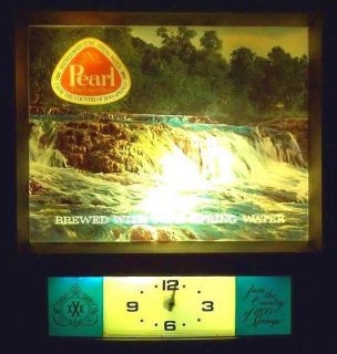 Pearl Beer sign, lighted motion waterfall (1950 1960s)