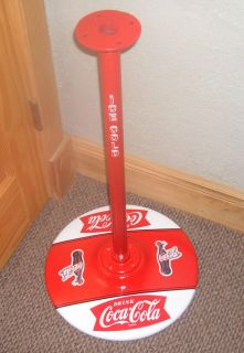 Vintage Gumball Machine Coca Cola themed stand, weighted, coke decal 