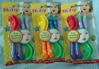 Nuby Fun Feeding Spoons Forks Toddler Huge Lot New