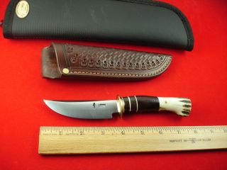 Jim Behring Custom Knife Stag Scagel Pattern Convex Grind Mosher 
