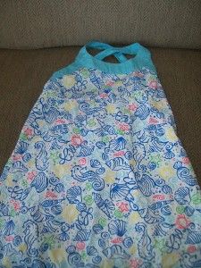 Lilly Pulitzer Girls Size 7 Annelise Style Sun Dress Shells Seahorses 