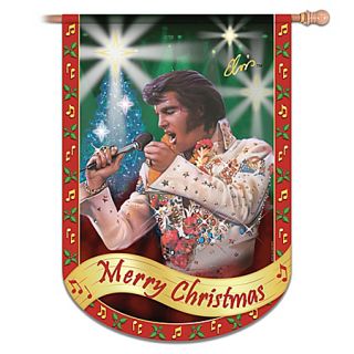 Elvis Presley Merry Christmas Flag Elvis Home Decor