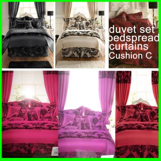 Royal Damask Armask Duvet Cover Set Bedspread Curtains Cushions Double 