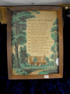 the wait vintage bless this house poem framed under glass
