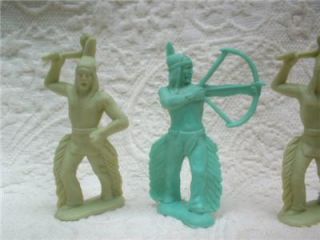 PC LOT OLD BERGEN TOY NOVELTY INDIAN BRAVE WARRIORS BOW ARROW 
