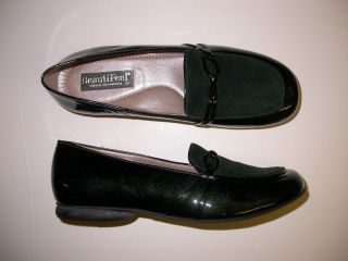 Beautifeel Plie Dark Green Patent Loafers Shoes 37 6