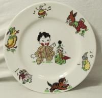 2pc Vintage Mayer China Beaver Falls PA Toyland Pattern Childs Plate 