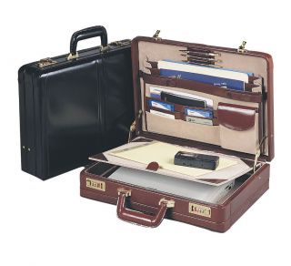 Bellino 4 Expandable Leather Attache Desk Briefcase