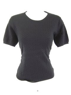  Belford Black Knit Textured Sweater Sz S