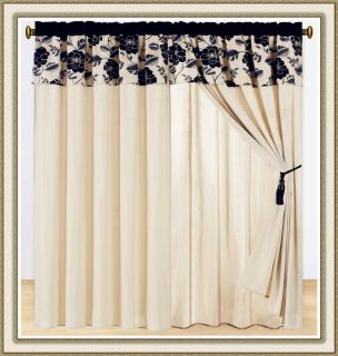 15PC Black Beige Flannel Daisy Seashell Comforter King w/ Matching 
