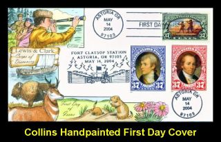 Collins Hand Painted 3854 Lewis Clark Fort Clatsop