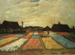 subject flower beds in holland material high quality oil on cotton 