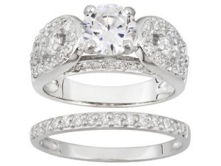 06 CTW Bella Luce CZ Engagement Ring Band Set Sterling Silver Size 7 