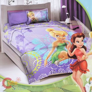   Tinkerbell Fairies Twin Bedding Comforter Set 3pc Kids Bedding Set