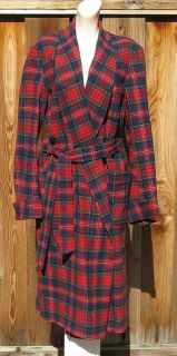 Pendleton MacPherson Red Tartan Plaid Wool Robe M