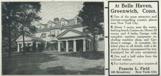 1912 Vintage Ad Belle Haven Estate Ad Greenwich Ct