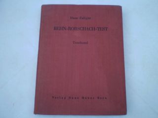 Hans Zulliger Behn Rorschach Test Textband 1946 German