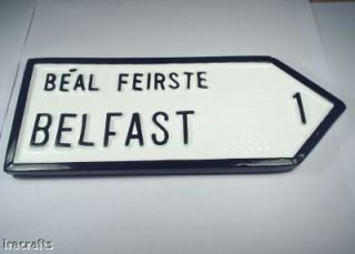 Old Irish Belfast City Road Sign from Ireland GAA R