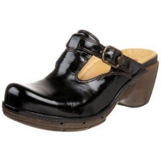 Clarks Unstructured Un Actual Black Patent Leather Clogs Womens Shoes 