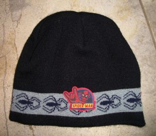 815 Spider Man Black Knit Cap Hat Beenie Boys 1 Size
