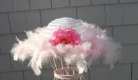 Feather Tea Party Hat Princess Pink Dress Up Toddler Girls Christmas 