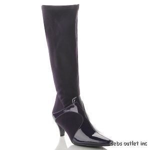 Bellini Fashion Stretch Tall Boots w Detail Black 5 5M