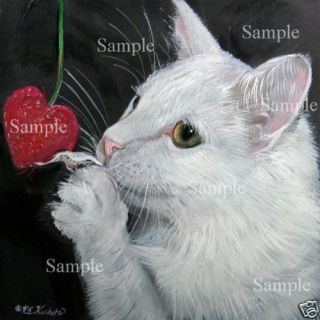   CAT L/E#7/50 GICLEE of Painting longhair Angora Kitten ART Kasheta