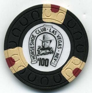 Benny Binions Horseshoe Club $100 Las Vegas Nevada 1980s Poker Chip 