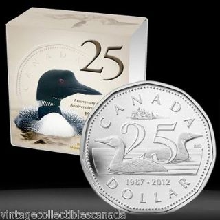   25th ANNIVERSARY of the LOONIE   FINE .9999 SILVER COIN with CASE COA