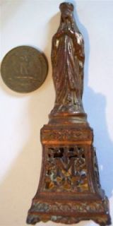 old antique bronze statue of holy mary jesus catholic one