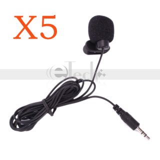   5pcs new 3 5mm hands free clip mini lapel microphone for pc phone 