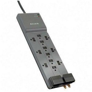 Belkin 12 Outlet Surge Protection w 8 Cord Coax and Phone Protection 