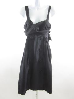 KELLY BERGIN Black Sleeveless Wrap Tie Double Breasted Button Up Dress 