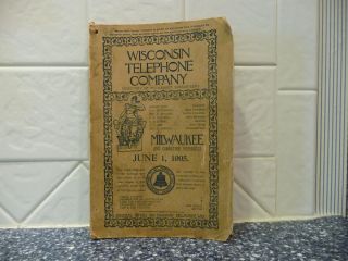 Very Early 1905 Milwaukee Wisconsin Bell Telephone Book Directory