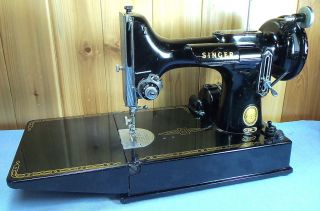Vintage Singer Featherweight 221 Sewing Machine Art Deco w Manual Some 