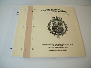 Los Bexarenos Genealogical Register Index Volume XIV 1997