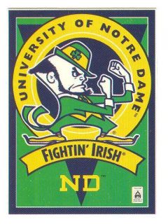 University of Notre Dame Fightin Irish 1995 TPS Card