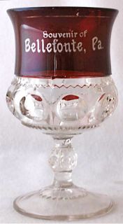 Ruby Stained Kings Crown Goblet Bellefonte PA EAPG