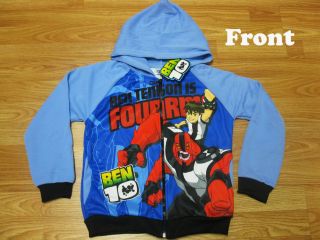 Ben 10 Hooded Spring Jacket Fourarms Blue Size XL Age 10 12